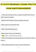 NY state insurance license practice exam Actual Exam with Questions and Answers &lpar;2024 &sol; 2025&rpar; 100&percnt; Guarantee Pass