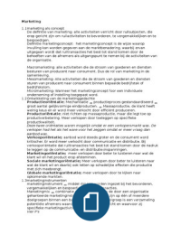 Samenvatting Marketing Kernstof A