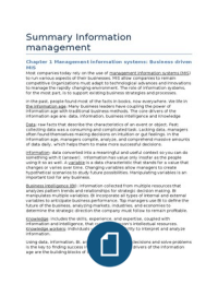 Summary Information Management