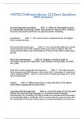 NYSTCE Childhood Literacy 221 Exam Questions With Answers&period;