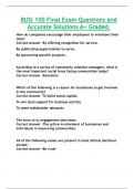 LU BUSI 100 Final Exam Questions and  Accurate Solutions A&plus; Graded Liberty University