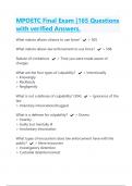 MPOETC Final Exam &vert;165 Questions with verified Answers&vert; Latest 2024&sol;2025