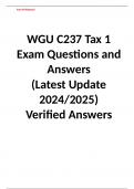 WGU C237 Tax 1 Exam Questions and Answers  &lpar;Latest Update 2024&sol;2025&rpar;  Verified Answers