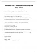 Rhetorical Theory Exam 2024 &vert; Questions Solved 100&percnt; Correct