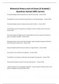 Rhetorical theory and crit Exam &lpar;A Graded&rpar; &vert; Questions Solved 100&percnt; Correct