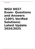WGU D027 Exam- Questions and Answers &lpar;100&percnt; Verified Solutions&rpar;  Latest Update 2024&sol;2025
