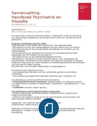 Samenvatting: Handboek Psychiatrie en filosofie