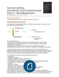 Samenvatting: Handboek Psychopathologie, Deel 1 Basisbegrippen