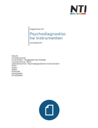 Vooropdracht Psychodiagnostische Instrumenten 6784