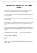 ETC exam 2024&vert; Questions with 100&percnt; Correct Answers