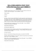 MSA ONBOARDING POST TEST UPDATED Questions and CORRECT  Answers