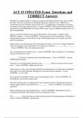 ACF  Bundled Exam Questions Package with Correct Answers