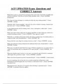 ACF PASSED Exam Questions and  CORRECT Answers