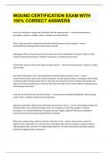 WOUND CERTIFICATION EXAM WITH 100&percnt; CORRECT ANSWERS