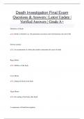 Death Investigation  l Questions & Answers Pack&vert; Latest Update &vert; Verified Answers &vert; Grade A&plus;