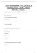 Death Investigation Final Questions &  Answers &vert; Latest Update &vert; Verified  Answers &vert; Grade A&plus;