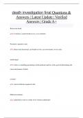 death investigation final Questions &  Answers &vert; Latest Update &vert; Verified  Answers &vert; Grade A&plus;