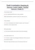 Death Investigation Questions &  Answers &vert; Latest Update &vert; Verified  Answers &vert; Grade A&plus;