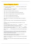 Cancer Registry&colon; Exam 1 Questions and Answers