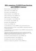 HHA competency PASSED Exam Questions  and CORRECT Answers