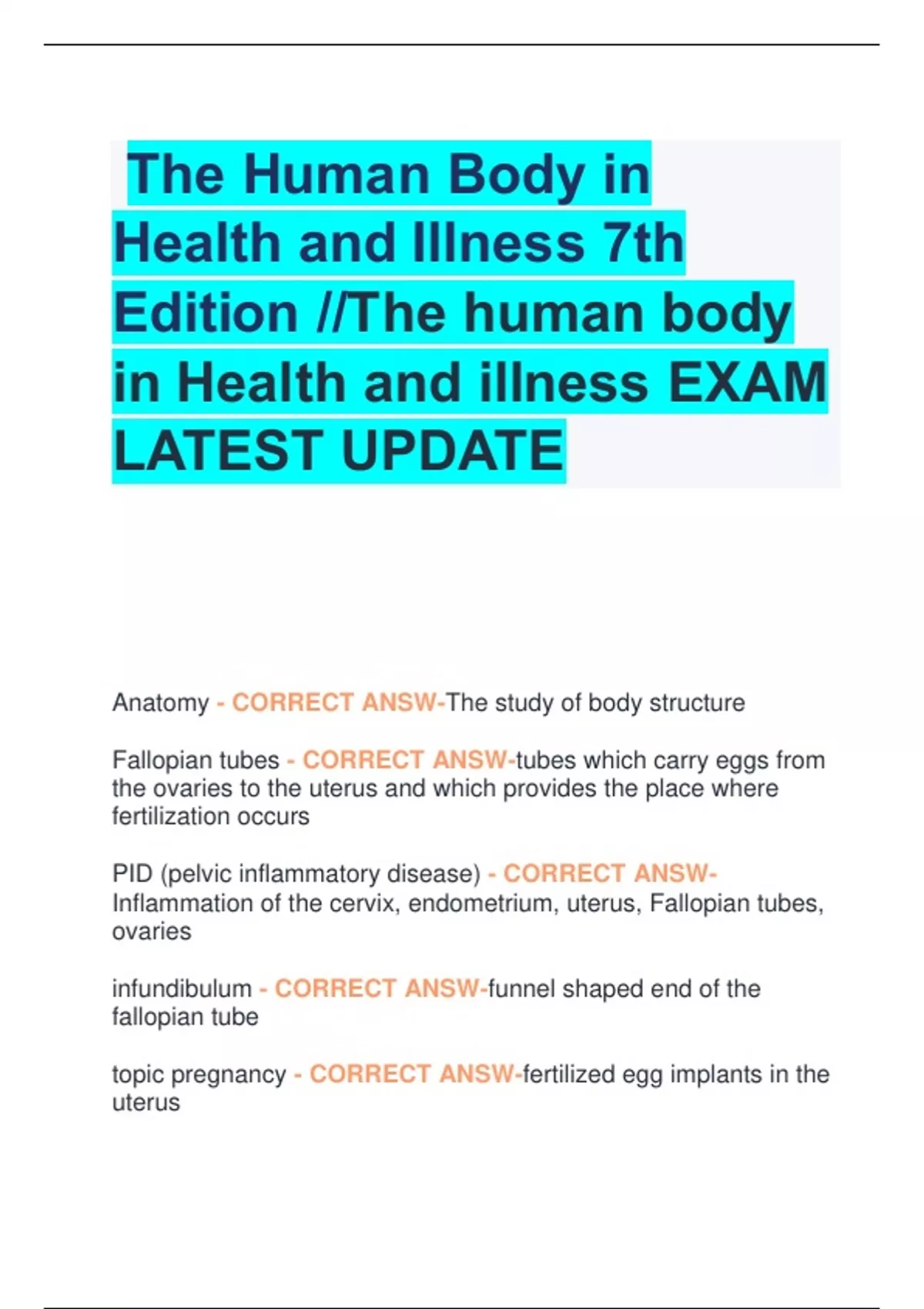 The Human Body in Health and Illness 7th Edition //The human body in ...