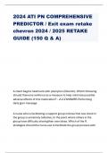 2024 ATI PN COMPREHENSIVE PREDICTOR &sol; Exit exam retake chevron 2024 &sol; 2025 RETAKE GUIDE &lpar;150 Q & A&rpar;