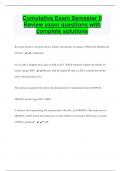Cumulative Exam Semester II  Review exam questions with  complete solutions