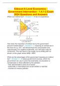 Edexcel A Level Economics - Government Intervention - 1&period;4&period;1-2 Exam 2024 Questions and Answers