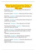Edexcel A-level Economics Theme 1-4 Exam 2024 Questions and Answers 100&percnt; pass