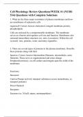 Cell Physiology Review Questions&sol;WEEK &num;1 &lpar;NURS 534&rpar; Questions with Complete Solutions
