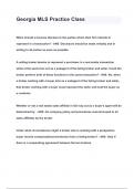 Georgia MLS Practice Class  QUESTIONS & ANSWERS 2024 &lpar; A&plus; GRADED 100&percnt; VEIFIED&rpar;