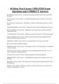 45 Hour Post License UPDATED Exam  Questions and CORRECT Answers