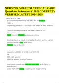 NURSING C488 HESI CRITICAL CARE Questions & Answers &lpar;100&percnt; CORRECT&rpar; VERIFIED LATEST 2024-2025&period;