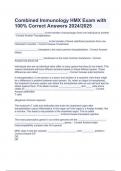 Combined Immunology HMX Exam with 100&percnt; Correct Answers 2024&sol;2025&period;