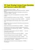 NY State Waxing License Exam Questions and Answers Latest 2024-2025&period;