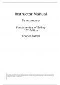 Official&copy; Solutions Manual to Accompany Fundamentals of Selling Customers&comma;Futrell&comma;13e