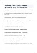 Business Essentials Final Exam Questions 100&percnt; Well Answered&period;