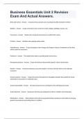 Business Essentials Unit 2 Revision Exam And Actual Answers&period;
