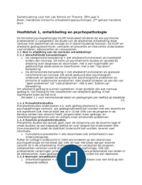 Samenvatting 'Handboek Klinische Ontwikkelingspsychologie' 