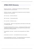 HFMA CRCR Glossary Exam Study Questions And Answers 100&percnt; Verified&period;