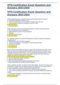VITA Certification Exam Question and Answers 2023-2024