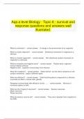  Aqa a level Biology - Topic 6 - survival and response questions and answers well illustrated&period;