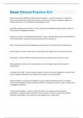 Good Clinical Practice ICH  &lpar;Questions &plus; Answers&rpar; Verified 100&percnt; Correct&excl;&excl;&period;