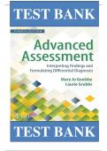 Test Bank For Advanced Assessment Interpreting Findings and Formulating Differential Diagnoses 4th Edition By Mary Jo Goolsby&comma; Laurie Grubbs &lpar;All Chapters&comma; 100&percnt; Original Verified&comma; A&plus; Grade&rpar;