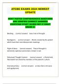 ATCBE EXAMS 2024 NEWEST UPDATE  MOST TESTED COMPREHENSIVE QUESTIONS AND VERIFIED CORRECT ANSWERS &lbrack;CERTIFIED STUDY GUIDE&rsqb; GET IT RIGHT GRADE A&plus;