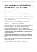 Water Distribution 1 EXAM QUESTIONS AND ANSWERS 100&percnt; ACCURATE&excl;