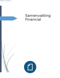 Samenvatting Financial Feasibility, HF: 4