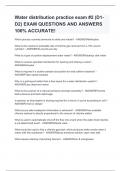 Water distribution practice exam &num;2 &lpar;D1-D2&rpar; EXAM QUESTIONS AND ANSWERS 100&percnt; ACCURATE&excl;