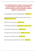 PEST CONTROL BRANCH 2 NEWEST  2024-2025 ACTUAL EXAM COMPLETE 170 QUESTIONS AND CORRECT DETAILED ANSWERS &lpar;VERIFIED ANSWERS&rpar; &vert;ALREADY GRADED A&plus;&vert;&vert;BRAND NEW&excl;&excl;