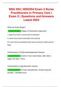 NSG 554 &vert; NSG554 Exam 2 Nurse Practitioners in Primary Care I Exam 2 &vert; Questions and Answers Latest 2024